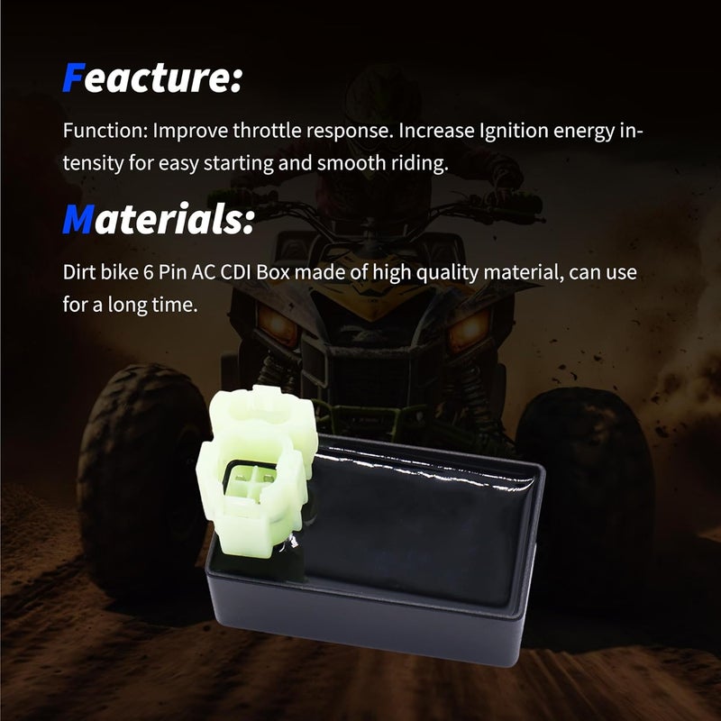 OXCANO 6 Pin AC CDI BOX Replacement for GY6 49cc 50cc 70cc 90cc 125cc 150cc ATV Taotao Roketa Sunl Scooter Moped Go Kart Dune Buggy Motorcycle 4 Wheeler Quad Bikes Parts - Image 2